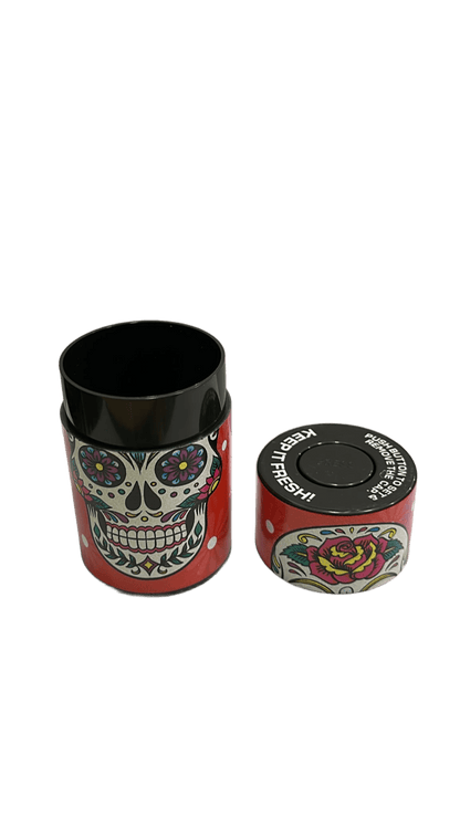 CONTENITORE ERMETICO CON TESCHIO COLORATO