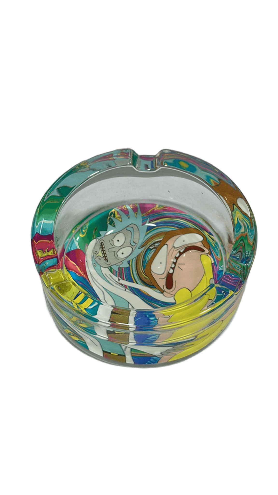 POSACENERE ROTONDO IN VETRO DI RICK & MORTY