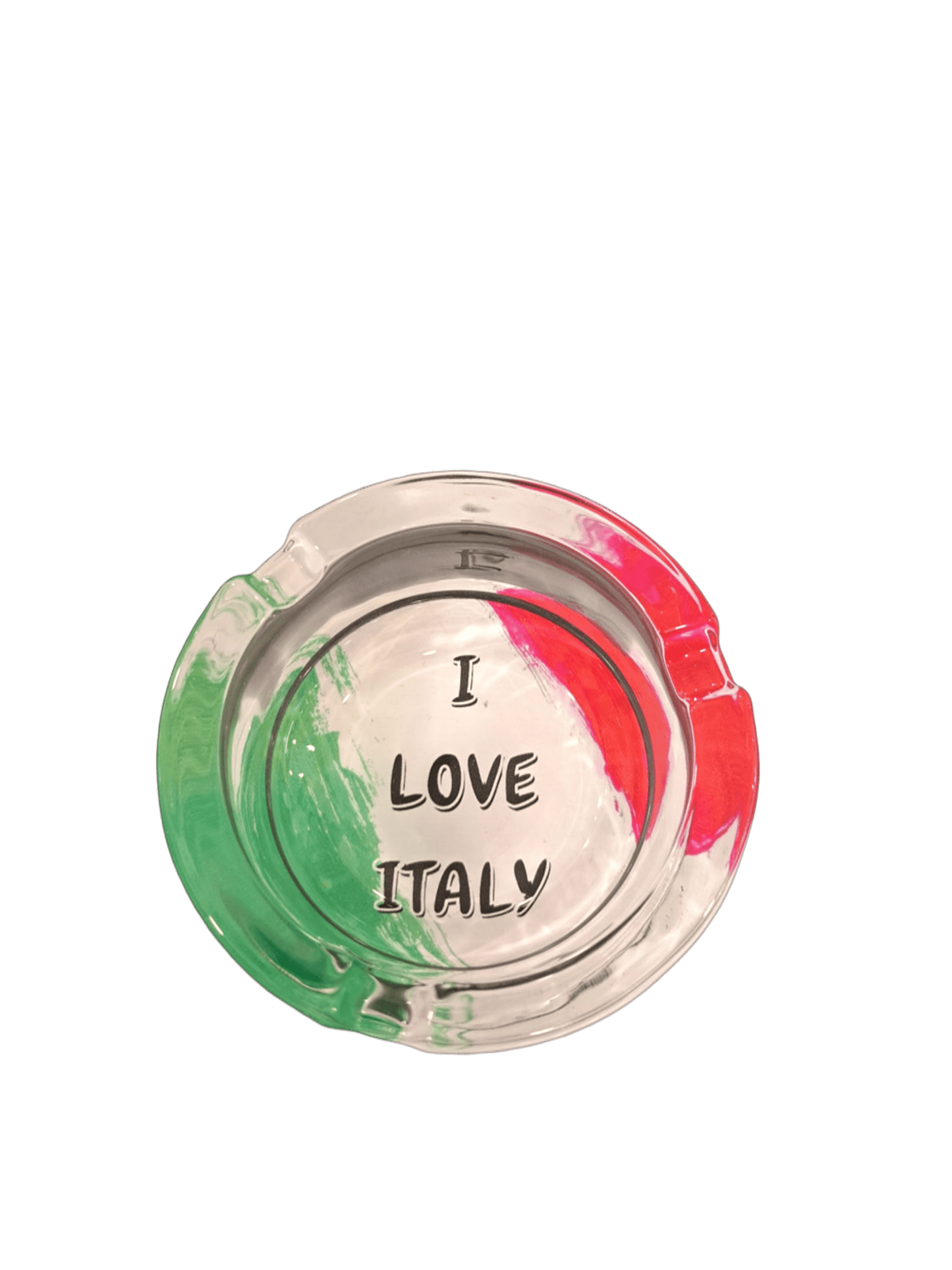 POSACENERE ROTONDO IN VETRO "I LOVE"
