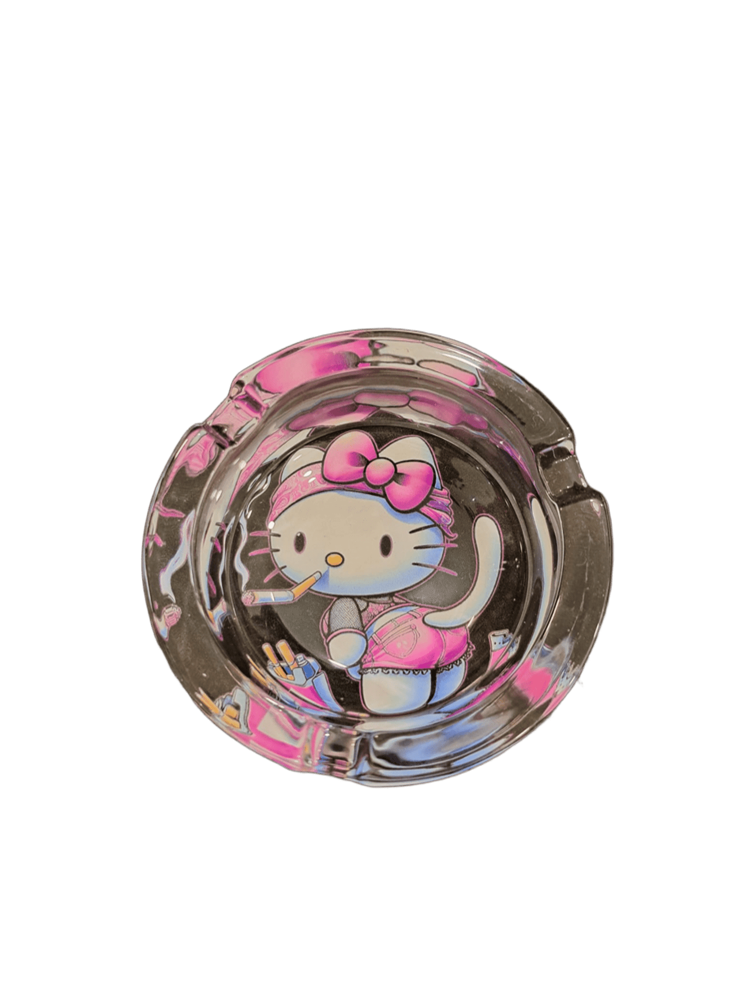 POSACENERE IN VETRO ROTONDO HELLO KITTY