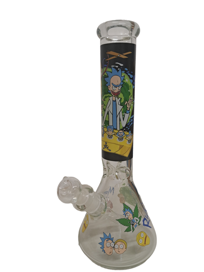 BONG RICK & MORTY SFONDO NERO IN VETRO