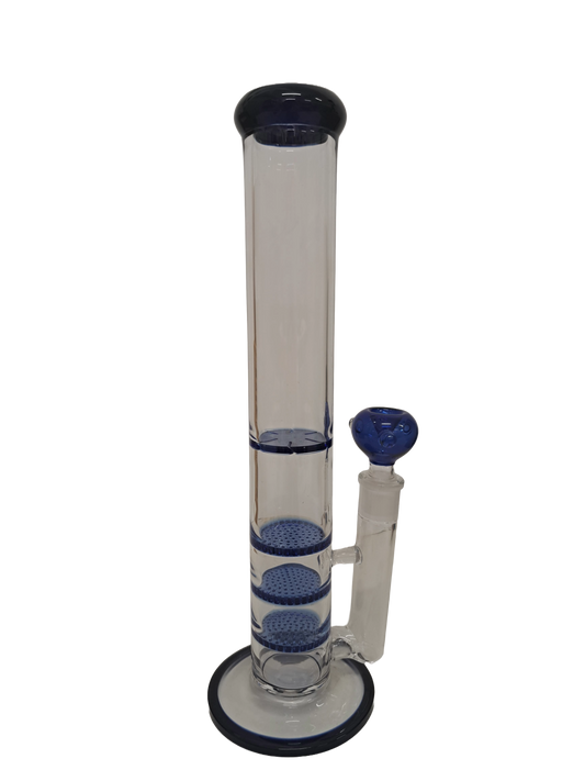 BONG TRASPARENTE E BLU IN VETRO